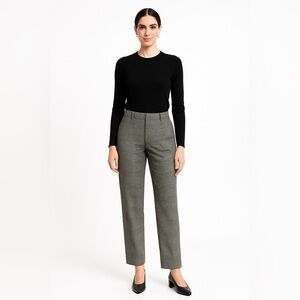 Aritzia Wilfred Wool Cashmere Trouser Pants Black White Classic Plaid Tapered 6